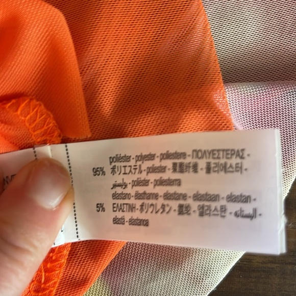 New Zara Picante All Over Print Over The Shoulder Tulle Maxi Dress - Picture 15 of 15